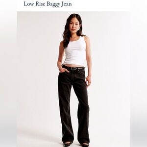 Abercrombie Low Rise Baggy Jeans - Black